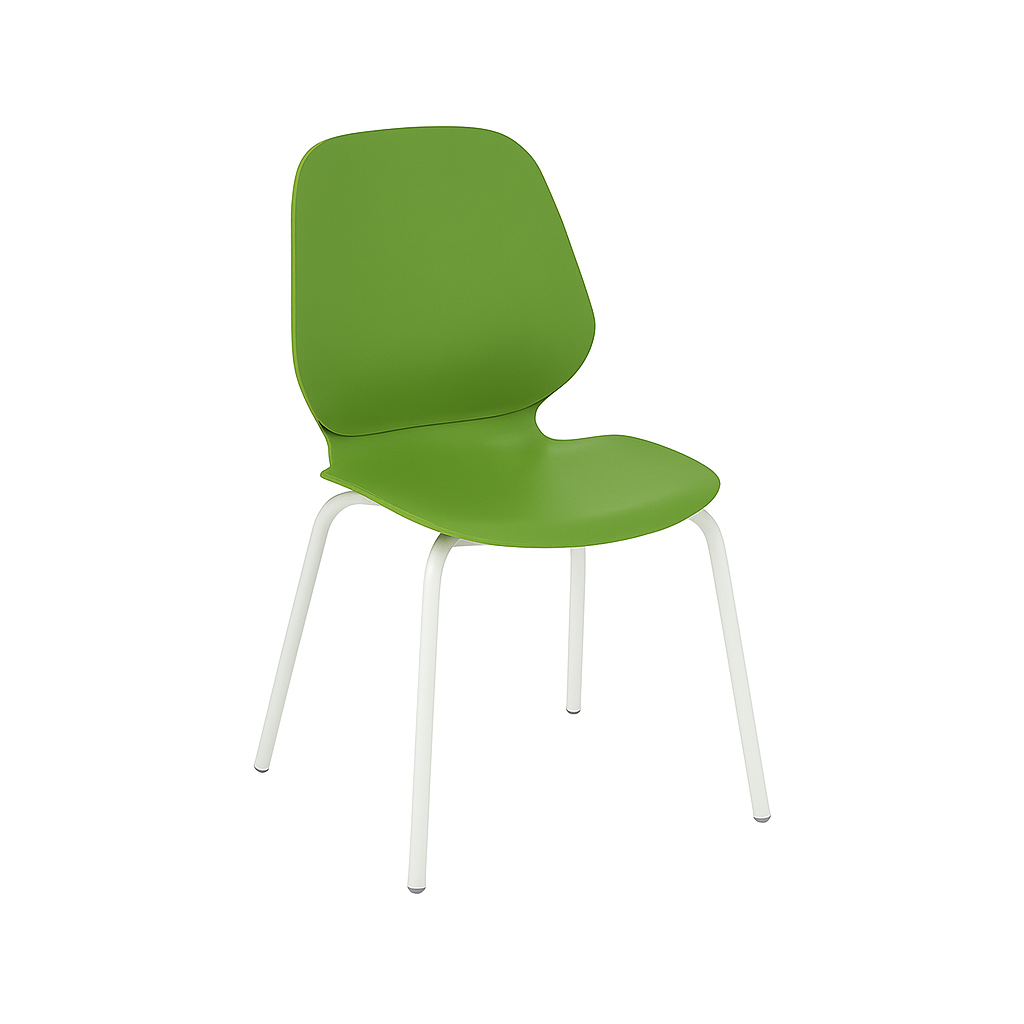 Стілець з міцного тришарового поліпропіленового(пластик.) моноблоку, з гачком на спинці, металокаркас кругла метал. труба, АЛМАНТ, 500х570х900 мм, (h=460 мм).